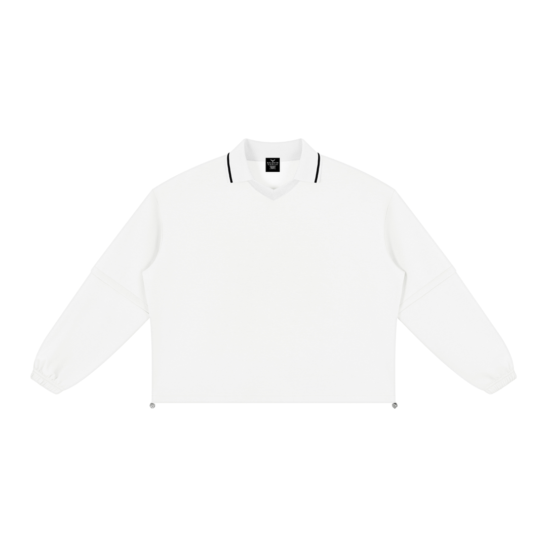 women hoddies Boxy Collared Detachable Sweatshirt