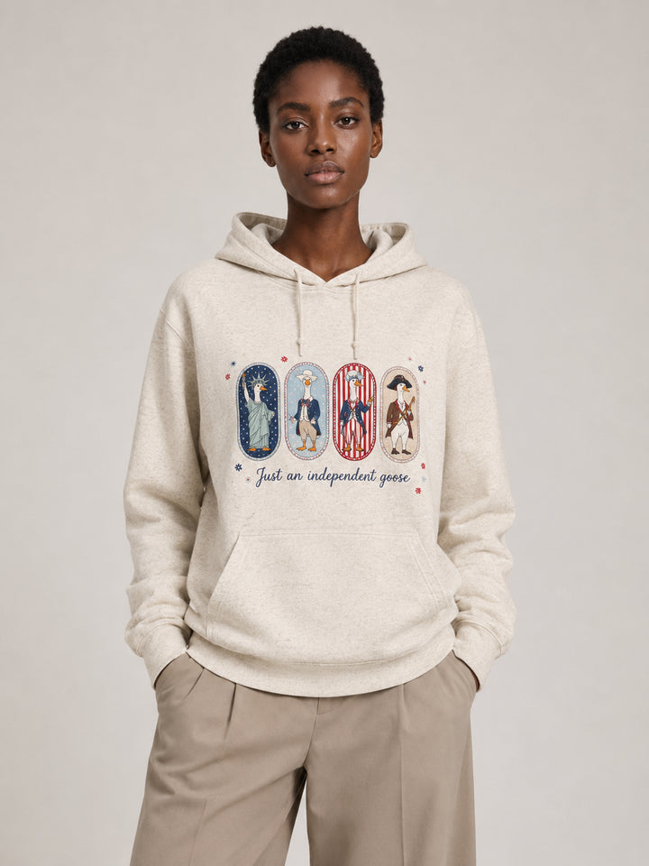 women graphic Just An Independent Goose Fourth of July Hoodie