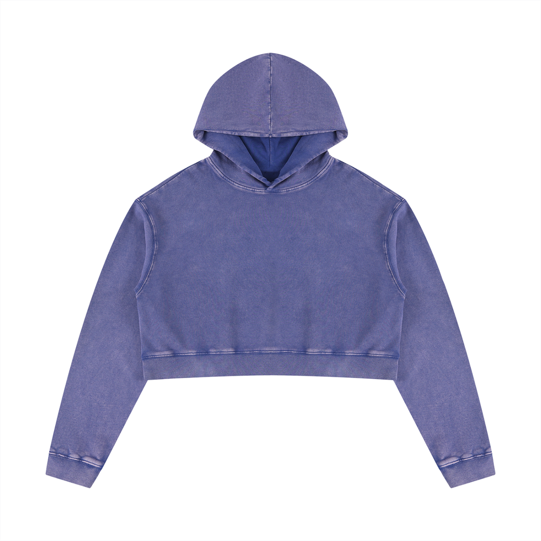 Women HODDIES  Mineral Washed Crop Hoodie