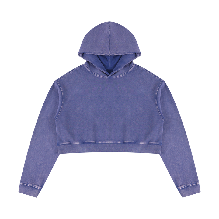 Women HODDIES  Mineral Washed Crop Hoodie