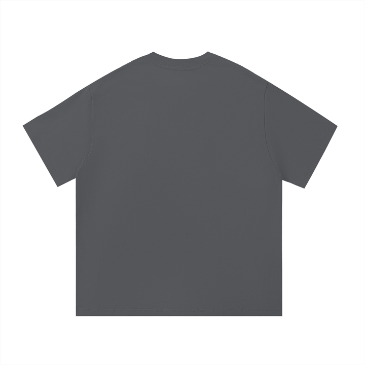 Bigfoot Saw Me But Nobody Believes Him Retro Tee in Dark Gray, back view.