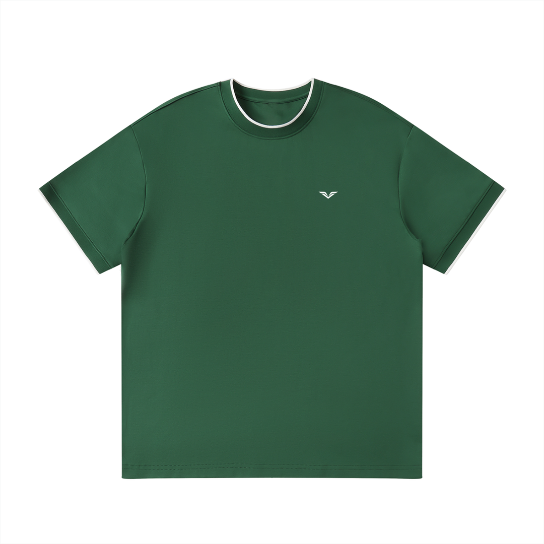 MEN T SHIRT Wing Logo Contrast Tape Crewneck Tee