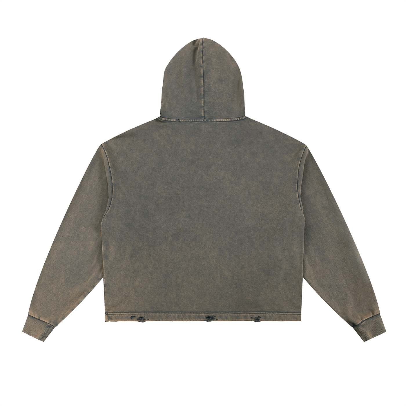 men brand Vintage Washed Frayed-Hem Hoodie