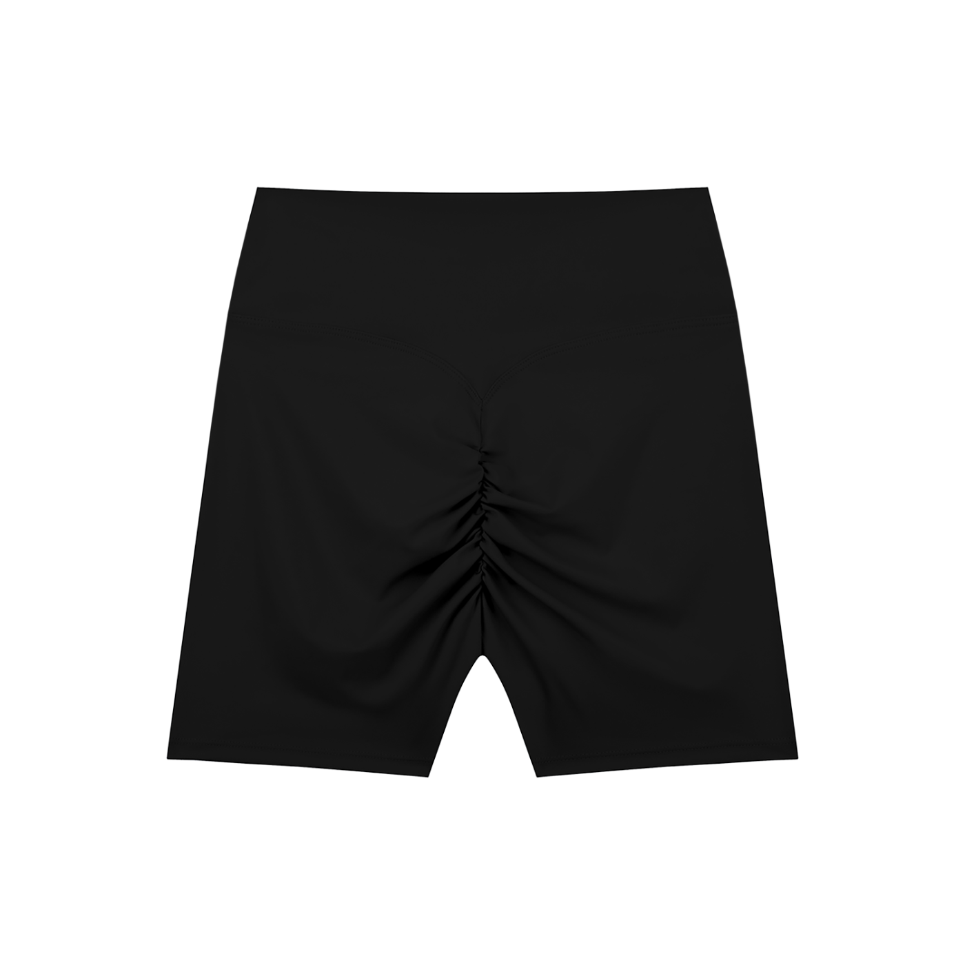 Wing Logo High-Waisted Biker Shorts in Black, back view.