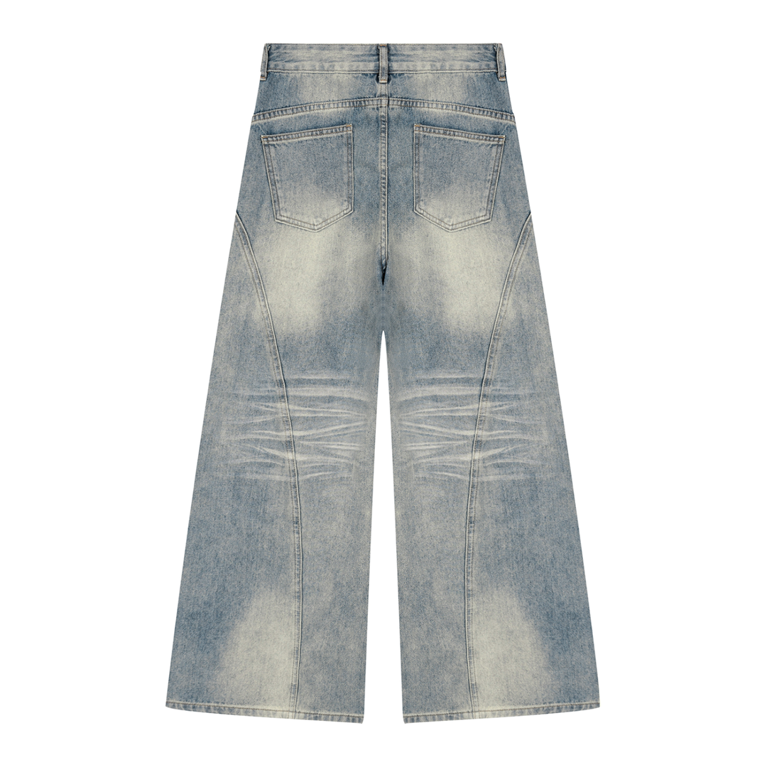 women pent Vintage Wash Wide Leg Denim Jeans