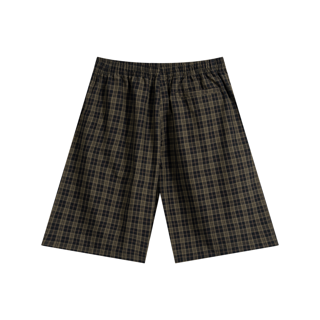 WOMEN PENT Plaid Wide Leg Shorts