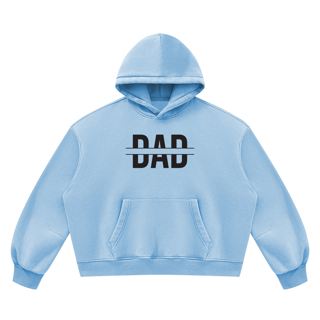 DAD LOVER Unisex Vintage Wash Boxy Fleece Hoodie