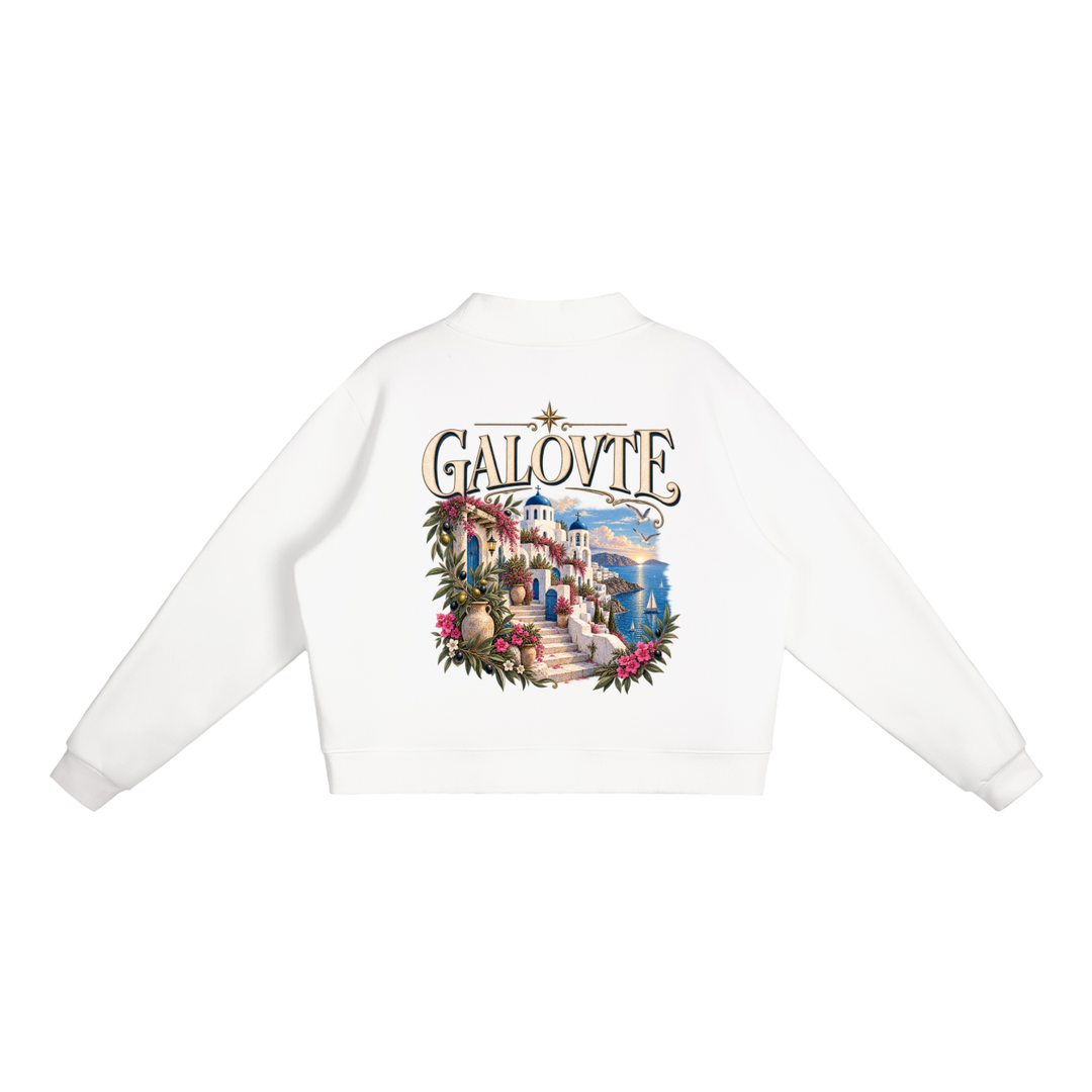 women graphic Essential Fleece Mock-Neck Crew Sweatshirt