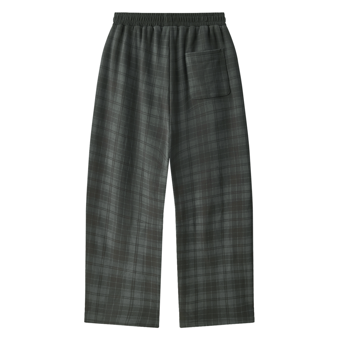 women pent Unisex Plaid Straight Leg Pants