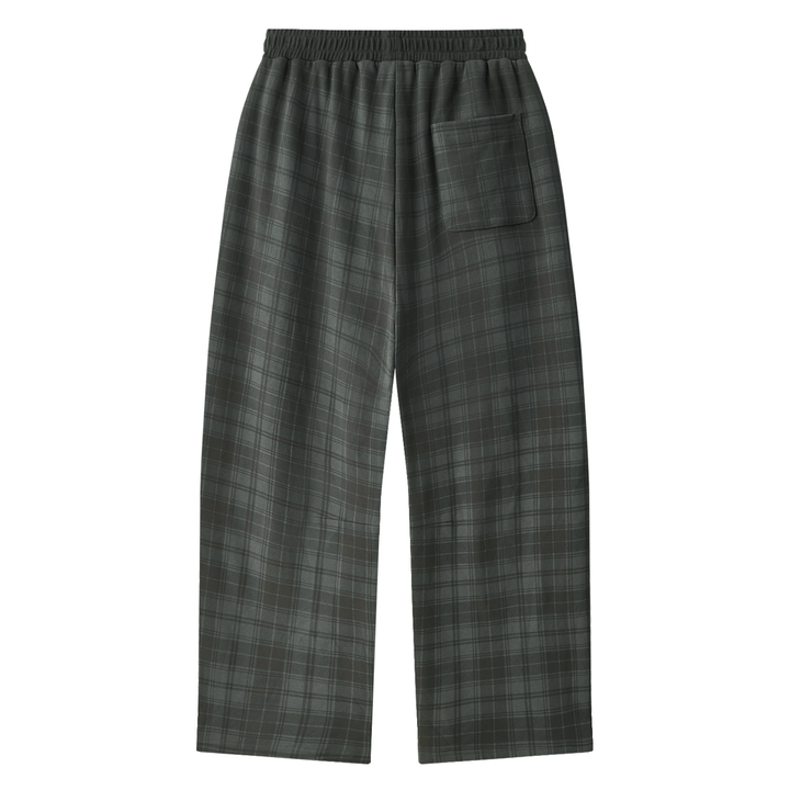 women pent Unisex Plaid Straight Leg Pants