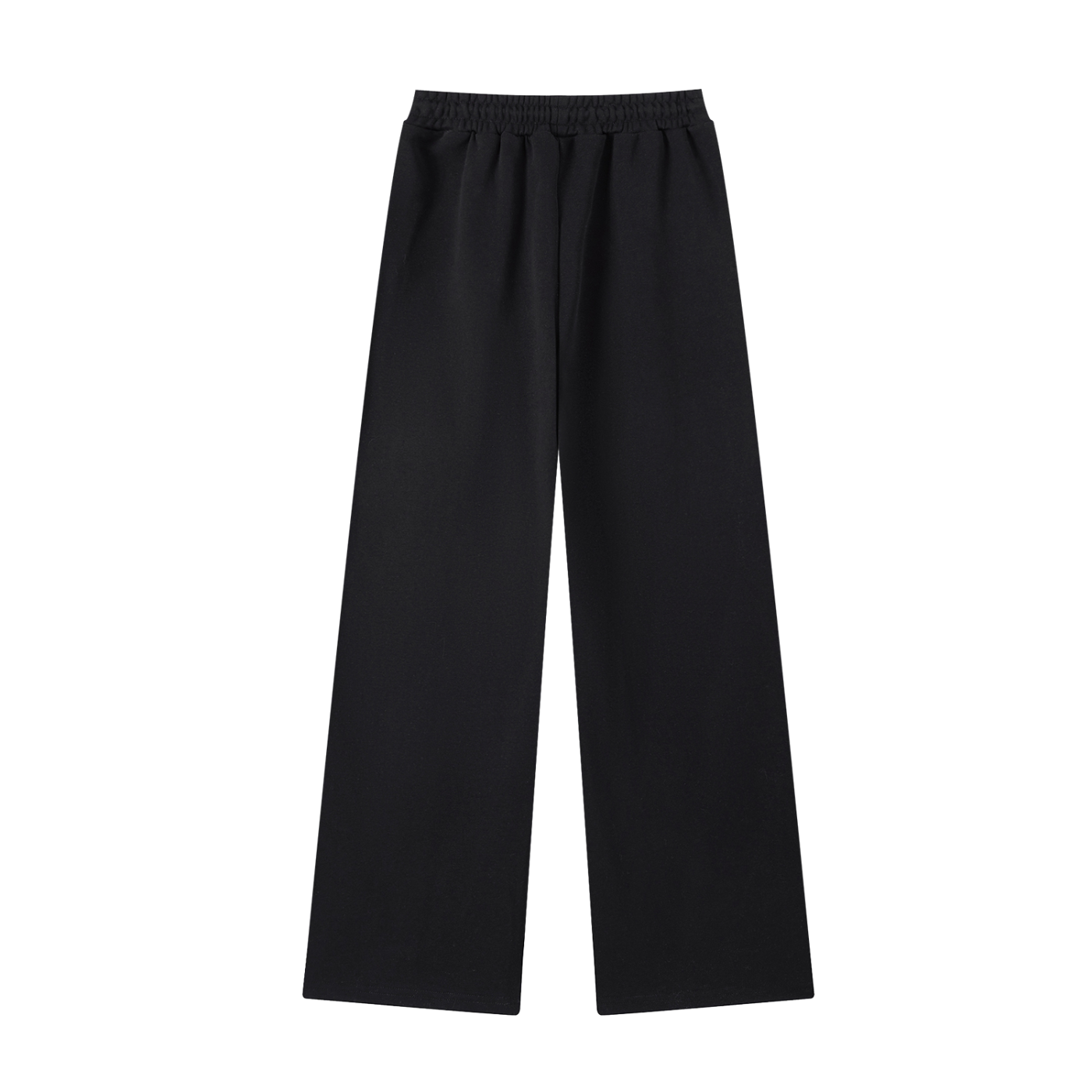 Wildflower Print Straight-Leg Cotton Sweatpants in Black, back view.