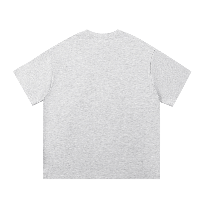 A Bad Day Camping Beats A Good Day At Work Tee in White Gray, back view.