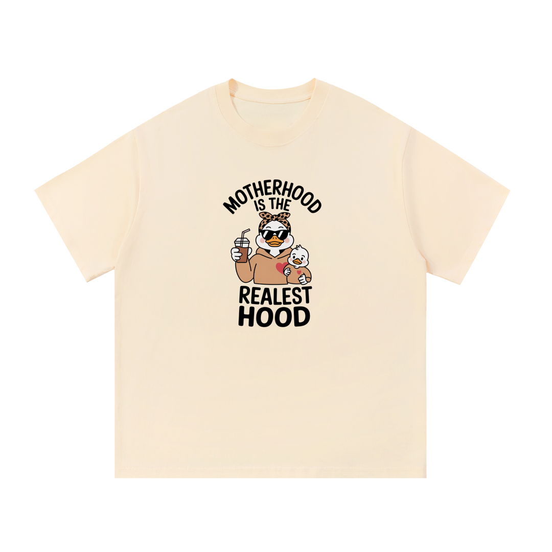 Motherhood Is The Realest Hood Funny Mama Tee
