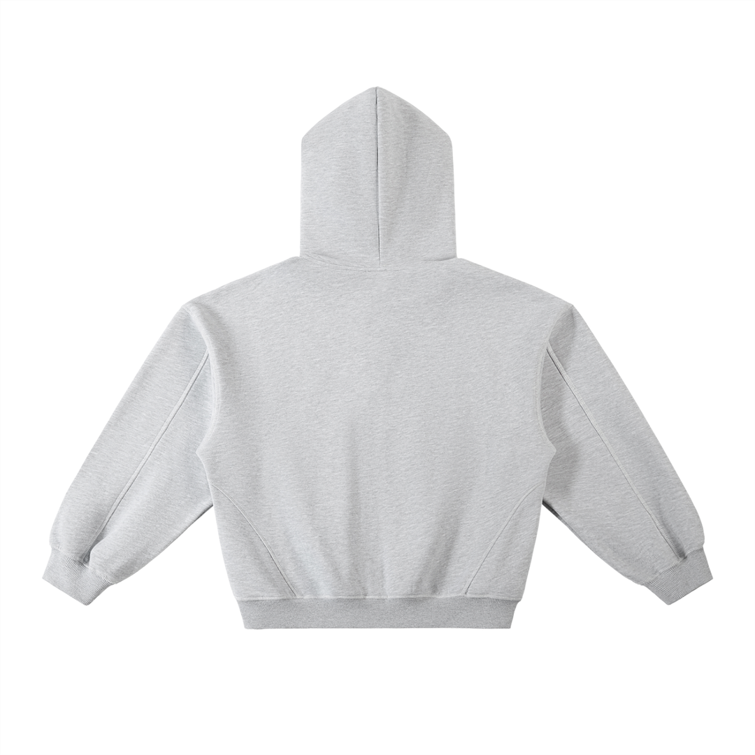 WOMEN HODDIES Contrast-Stitched Boxy Fleece Hoodie