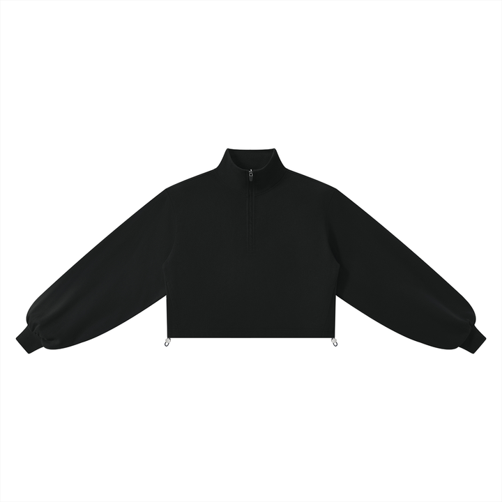 Women HODDIES Mock-Neck Quarter-Zip Sweatshirt
