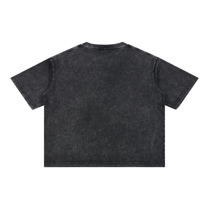 women graphic Mineral Wash Boxy Cotton T-Shirt