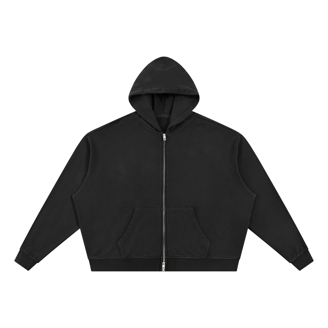 men brand Vintage Wash Full Zip Boxy Hoodie