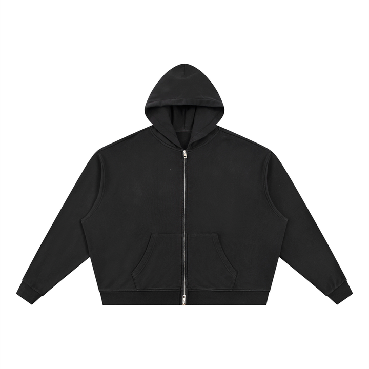 men brand Vintage Wash Full Zip Boxy Hoodie