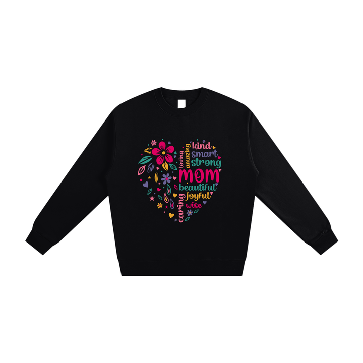 Mom lover  Floral Heart Word Cloud Sweatshirt