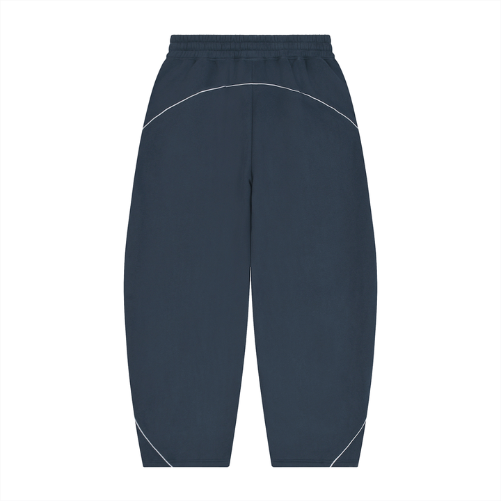 women pent  Piping Fleece Barrel Leg Sweatpants