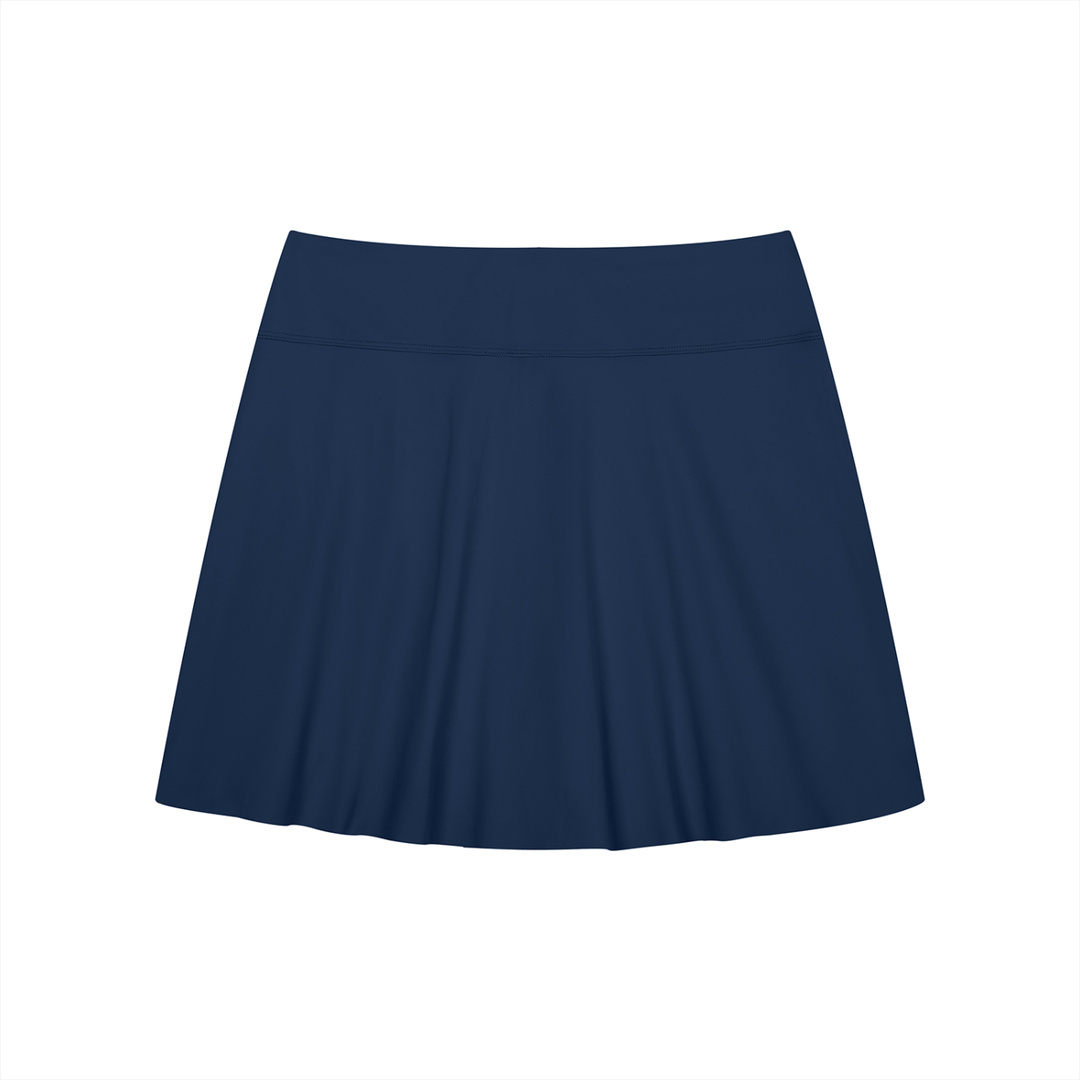 Women SKIRT A-Line Contrast Panel Slit Skirt