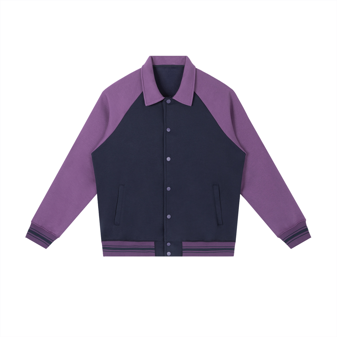 MEN COAT AND JACKET Contrast Raglan Sleeve Baseball Jacket