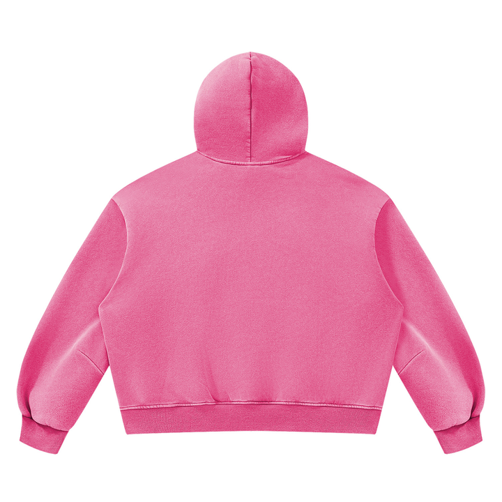 WOMEN HODDIES Vintage Wash Boxy Fleece Hoodie