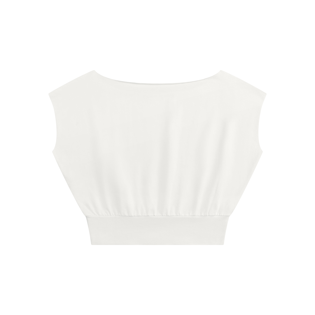 Women’s tshirt Boatneck Raw Edge Crop T-Shirt