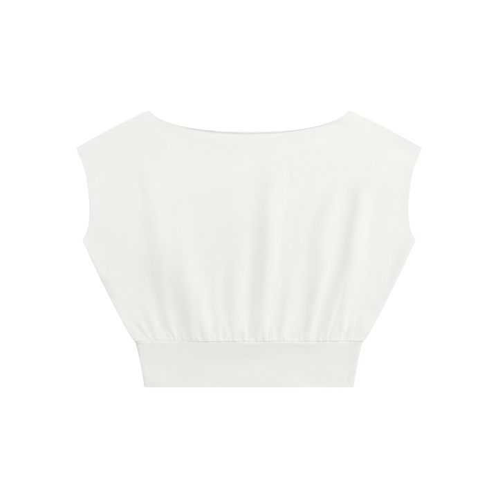 Women’s tshirt Boatneck Raw Edge Crop T-Shirt