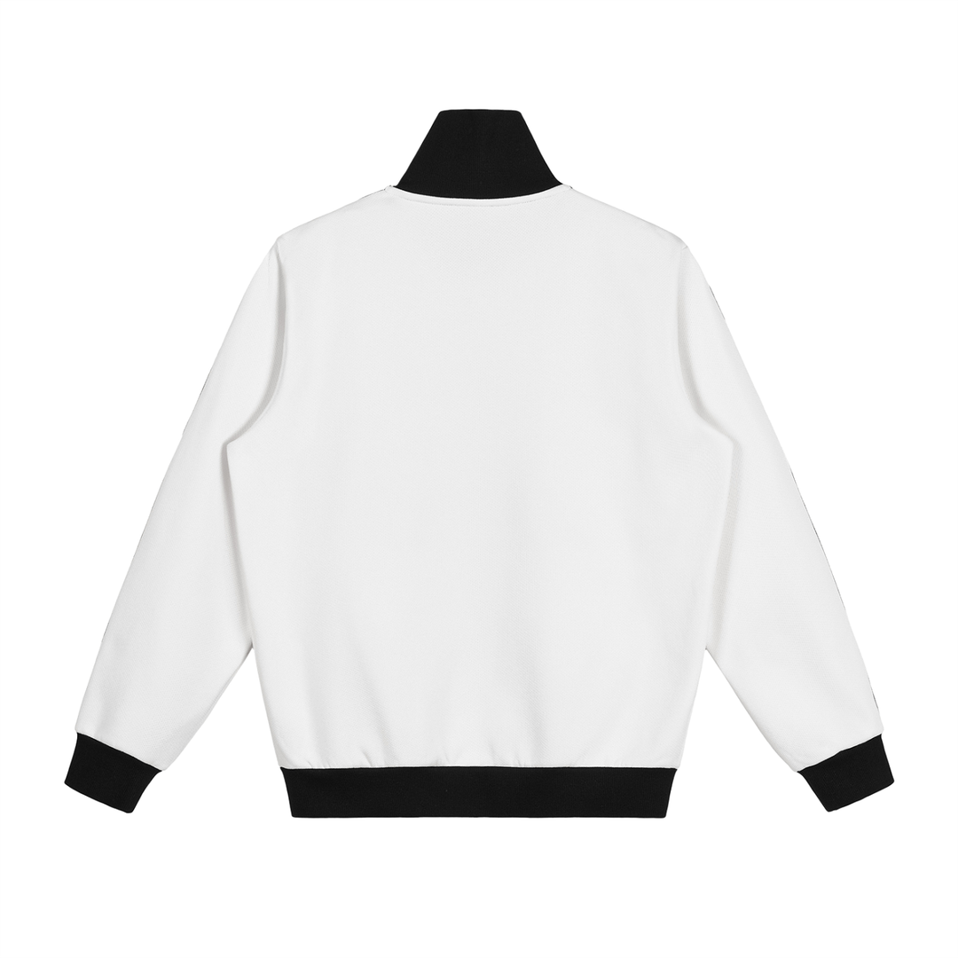 WOMEN COAT AND JACKET Contrast Side Stripe Fleece Track Jacket