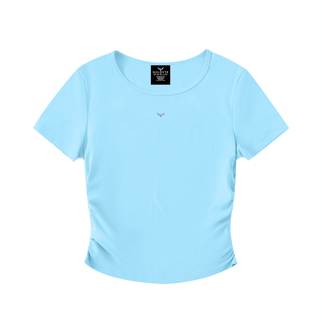 WOMEN T SHIRT Ruched Bodycon Crop Top