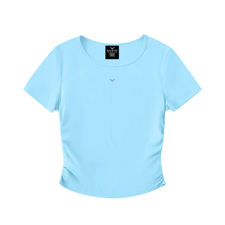 WOMEN T SHIRT Ruched Bodycon Crop Top