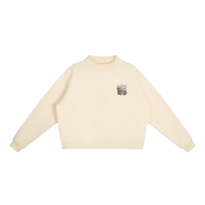 women graphic Essential Fleece Mock-Neck Crew Sweatshirt