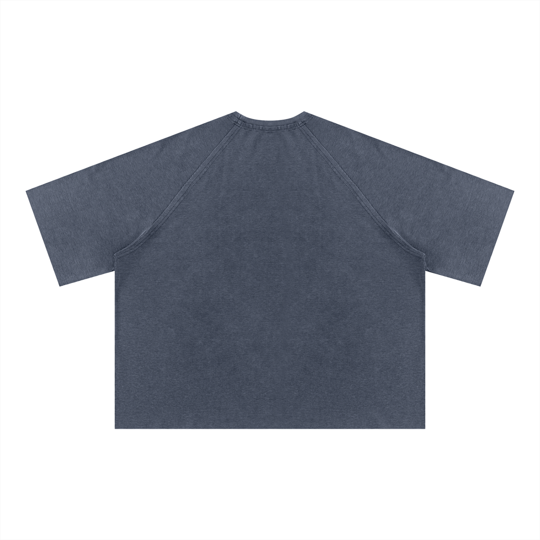 men t shirt Unisex Mineral Wash Boxy Waffle T-Shirt