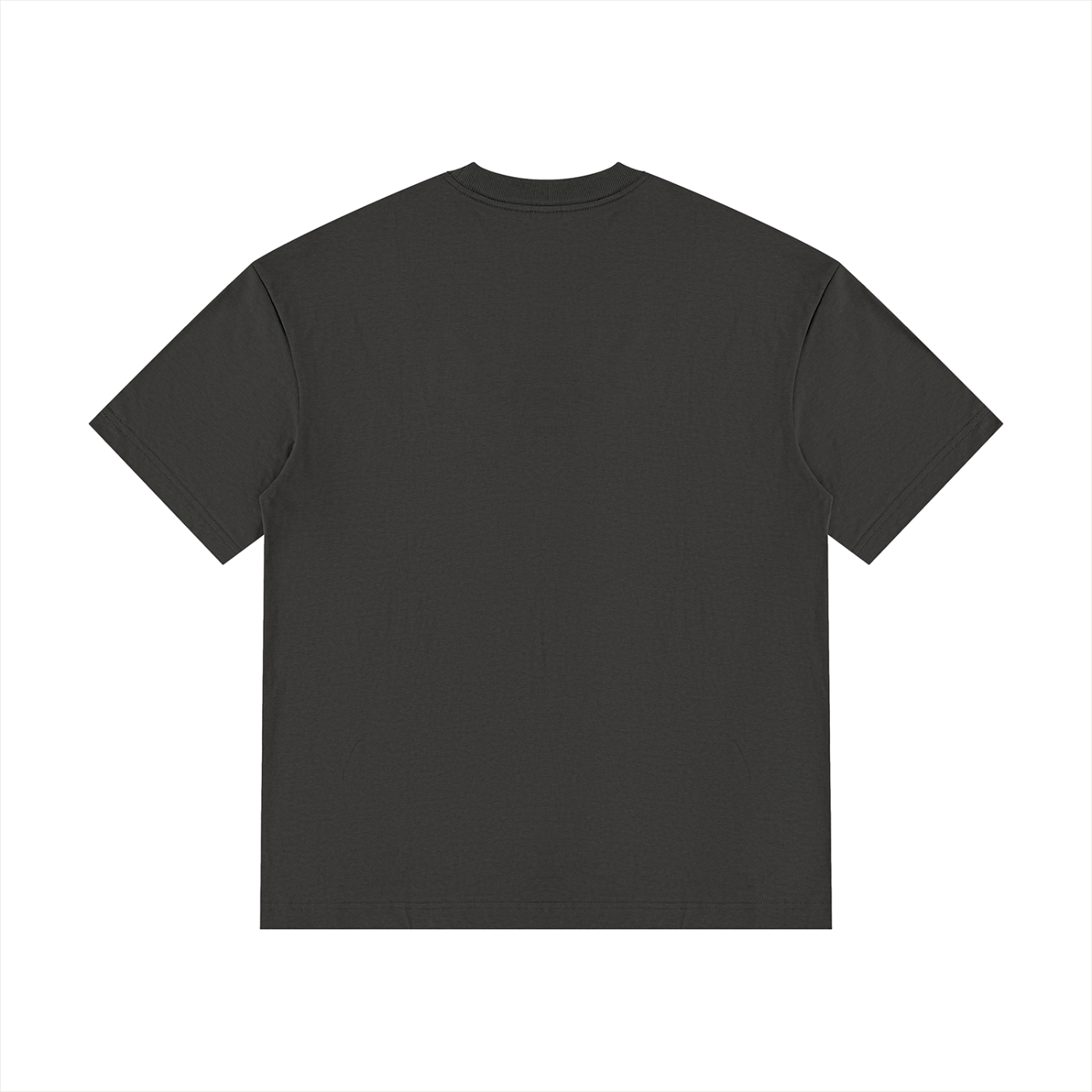 Get In Loser We're Going Hiking Retro Tee in Dark Gray, back view.