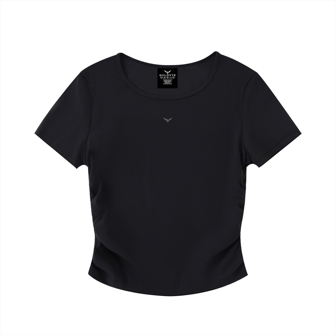 WOMEN T SHIRT Ruched Bodycon Crop Top