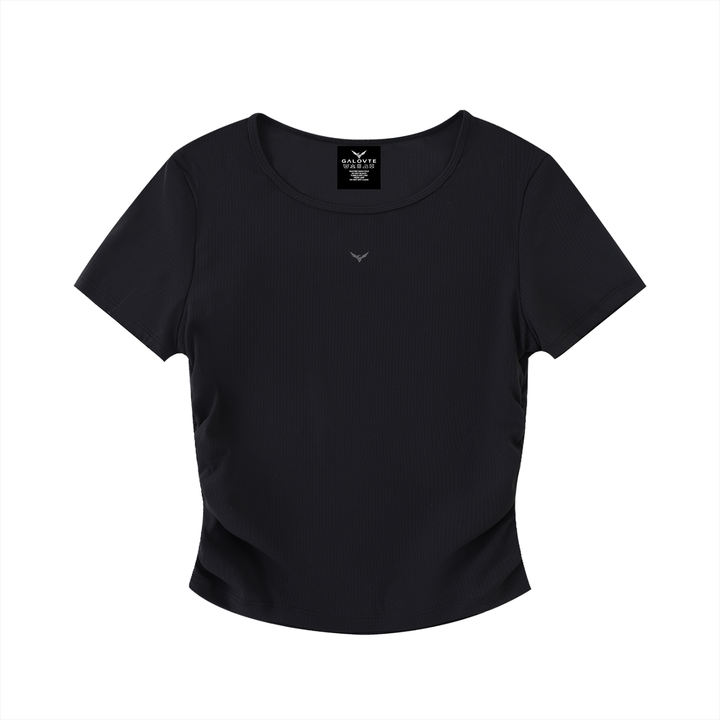 WOMEN T SHIRT Ruched Bodycon Crop Top