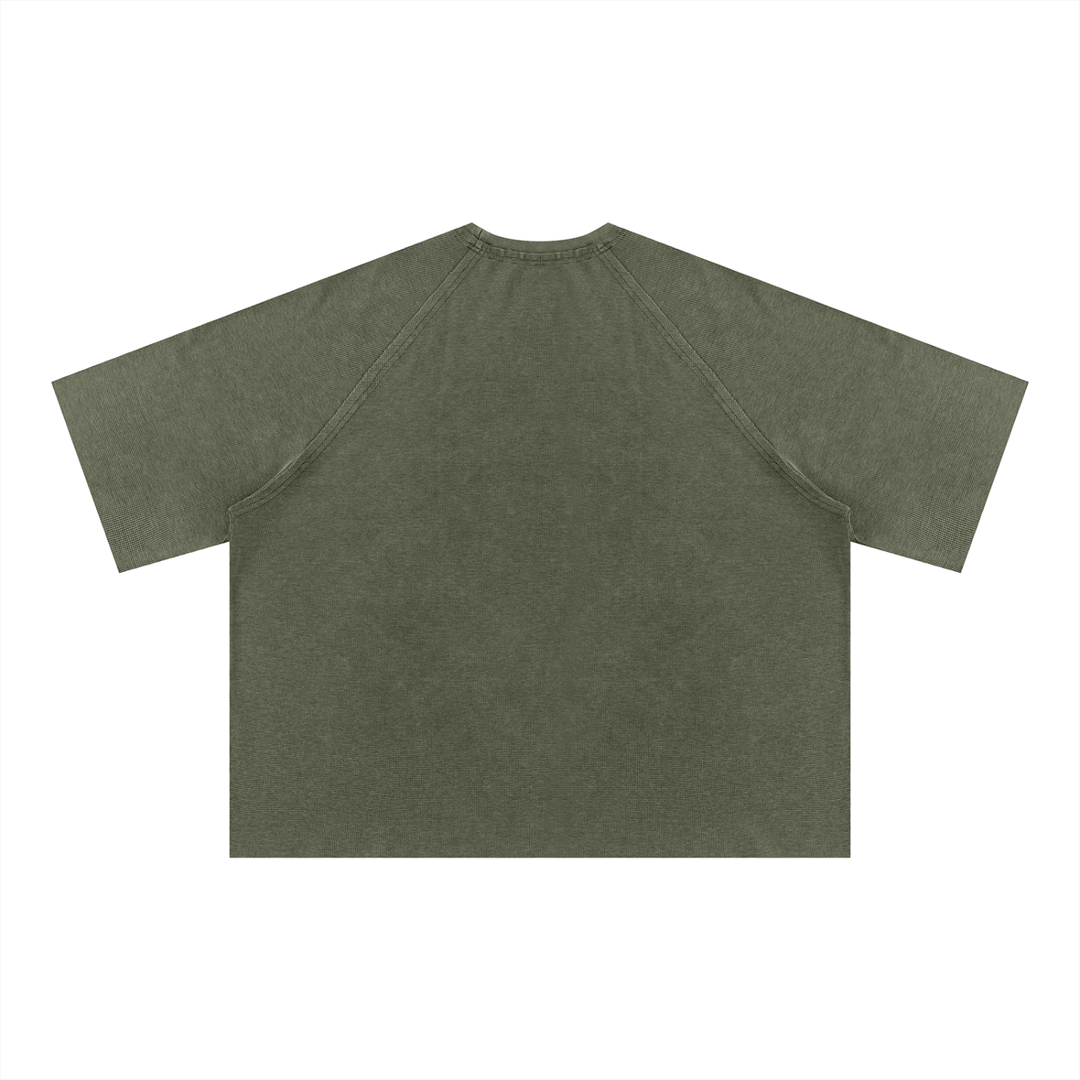men t shirt Unisex Mineral Wash Boxy Waffle T-Shirt