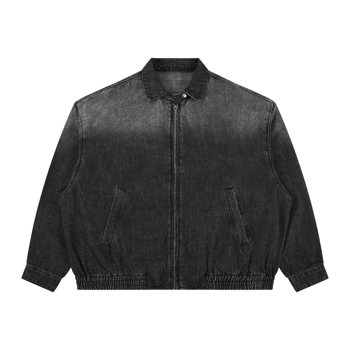 MEN  COAT AND JACKET Unisex Vintage Wash Full-Zip Denim Jacket