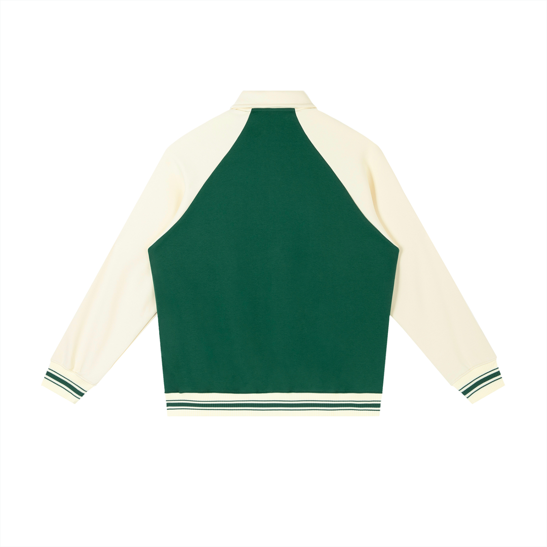 MEN COAT AND JACKET Contrast Raglan Sleeve Baseball Jacket