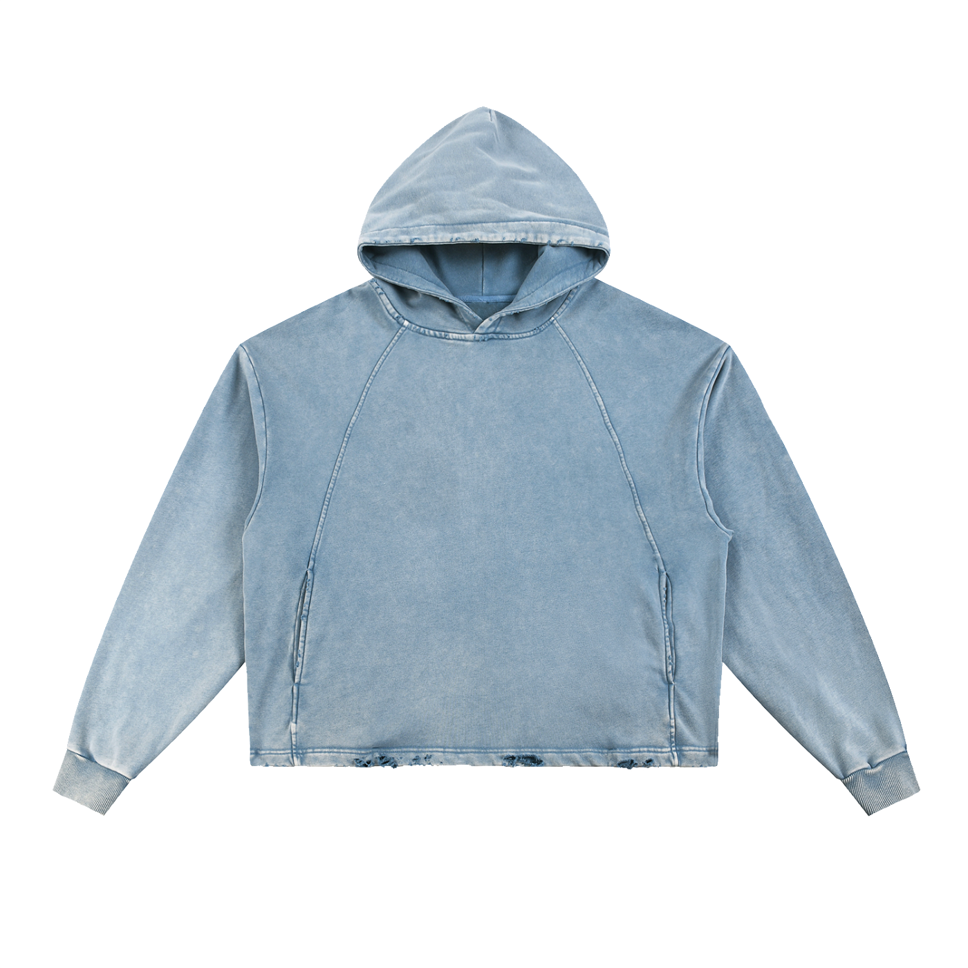 men brand Vintage Washed Frayed-Hem Hoodie