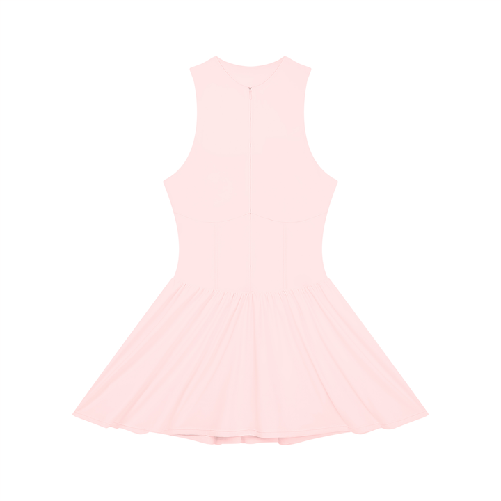 Women’s one piece Ruched Sleeveless Full-Zip Dress