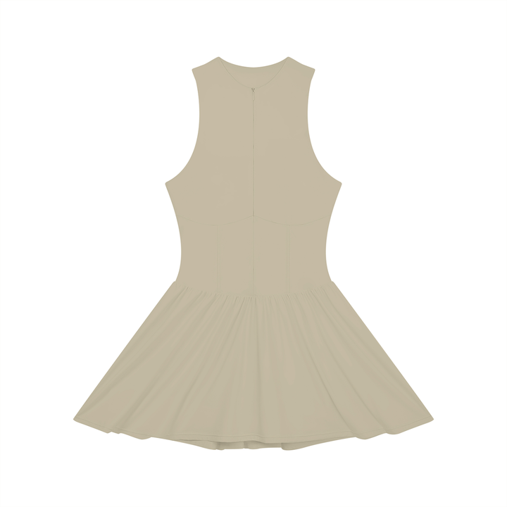 Women’s one piece Ruched Sleeveless Full-Zip Dress