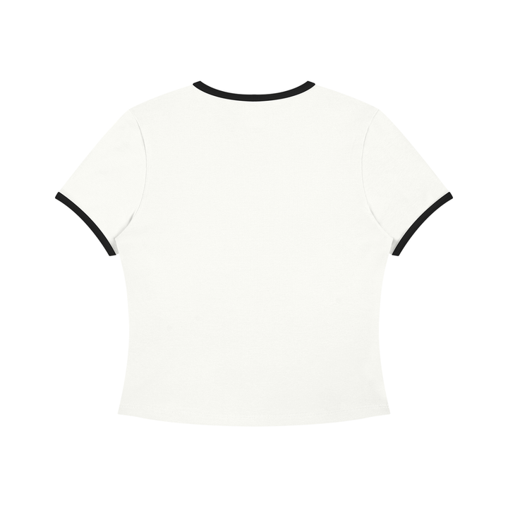 Women’ t shirts Color Block Crop T-Shirt