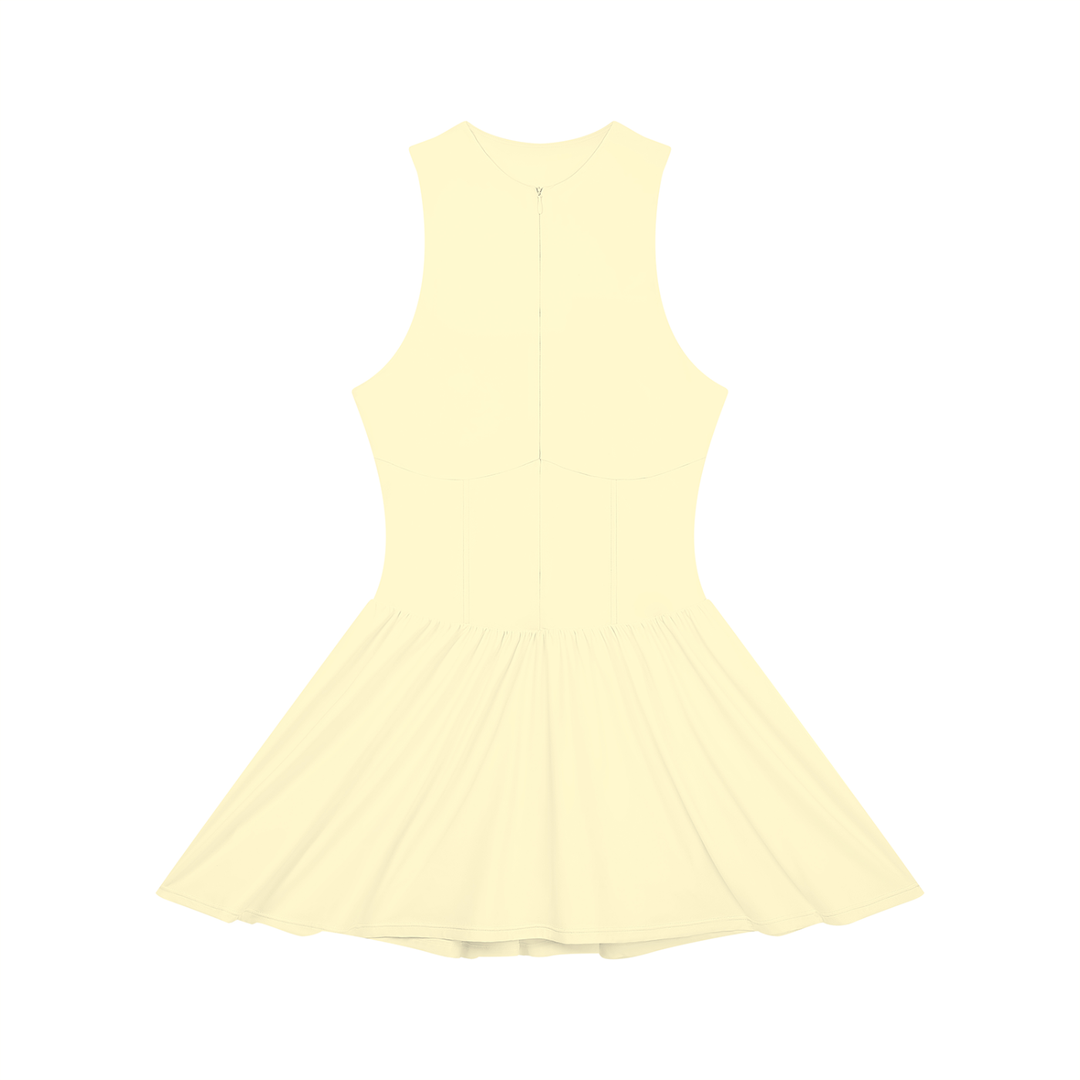 Women’s one piece Ruched Sleeveless Full-Zip Dress