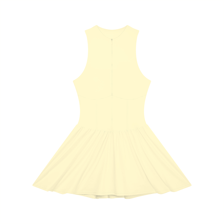 Women’s one piece Ruched Sleeveless Full-Zip Dress