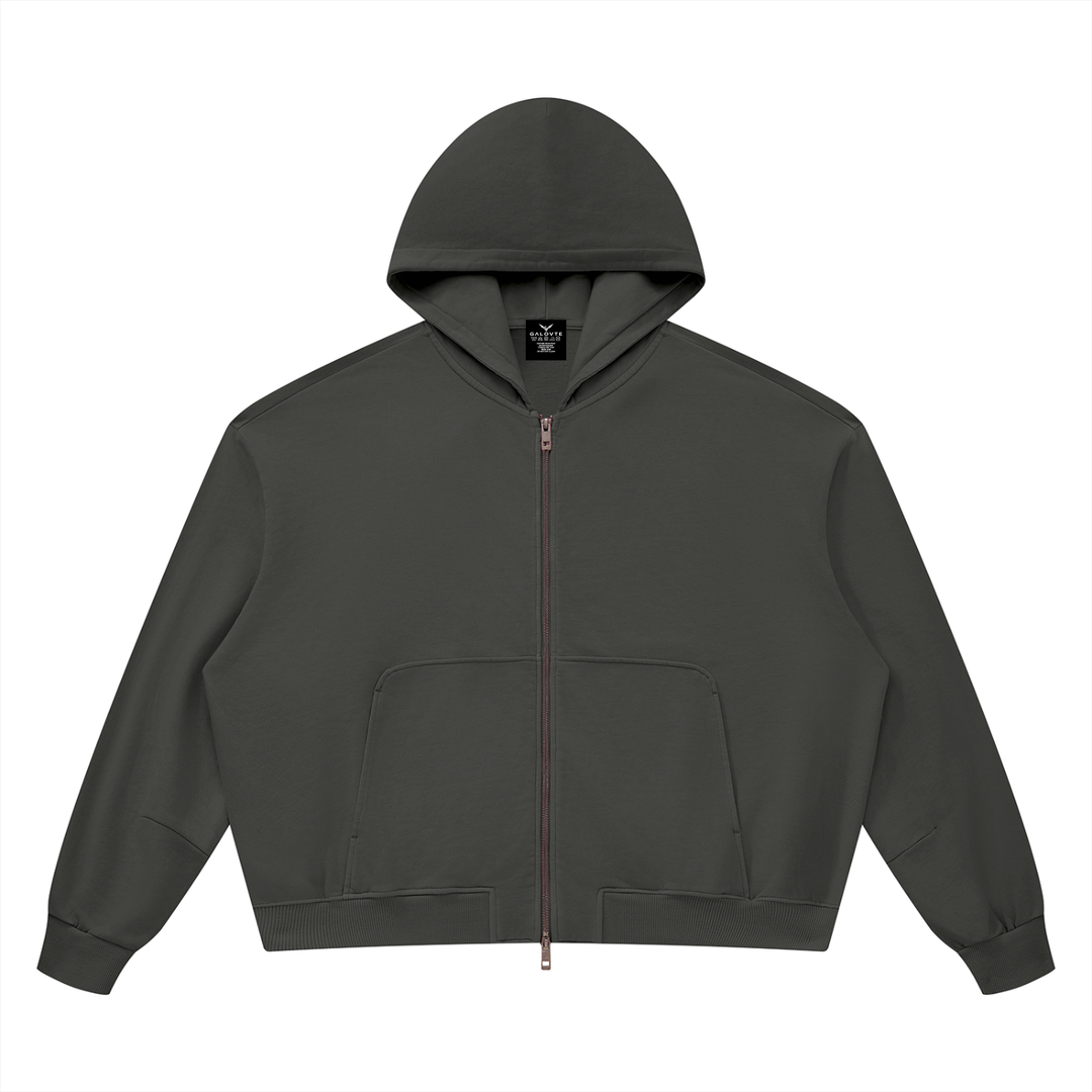 WOMEN HODDIES  Vintage Wash Boxy Full Zip Hoodie