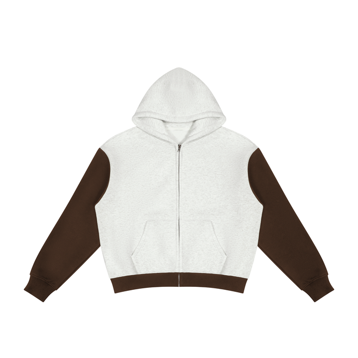 men brand Color Block Fleece Full Zip Hoodie