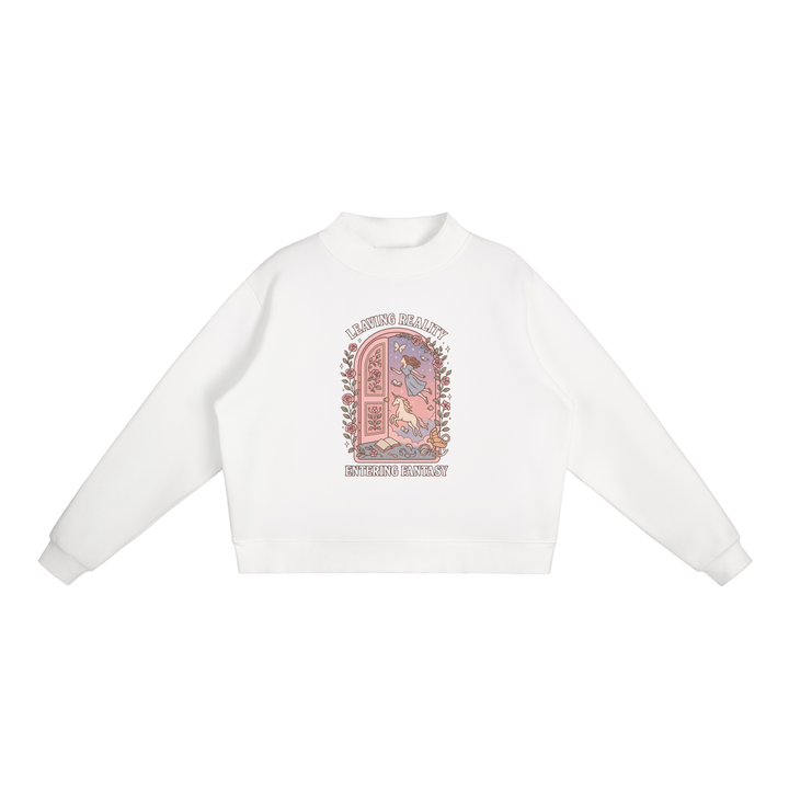 pk women hoddies Essential Fleece Mock-Neck Crew Sweatshirt
