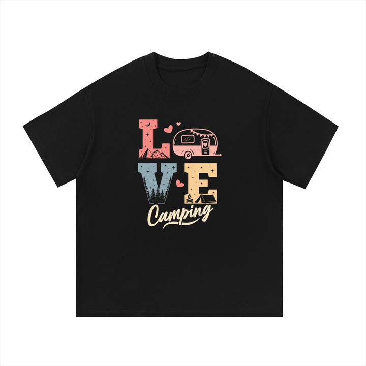 hiking lover Love Camping Pastel Caravan Retro Tee